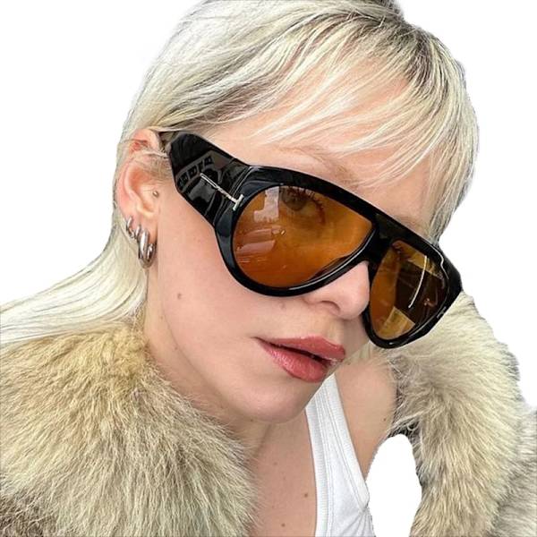 ADE WU KDD9577 Flade Top Pilot Solbriller Fashion Gradient Store Ramme Tudse Solbriller Brede Ben Overdimensionerede Solbriller Til Kvinder C8 pilot