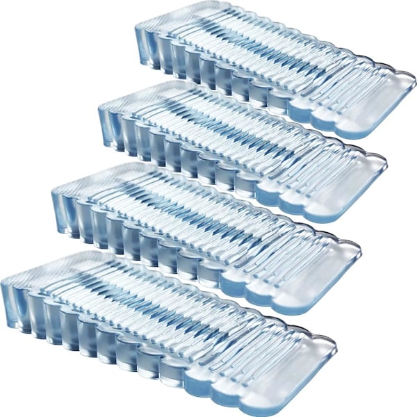 4-pack transparenta gummistoppar, premium dörrkil, halkfri dörrstopp, silikondörrstopp, kraftig transparent dörrstopp