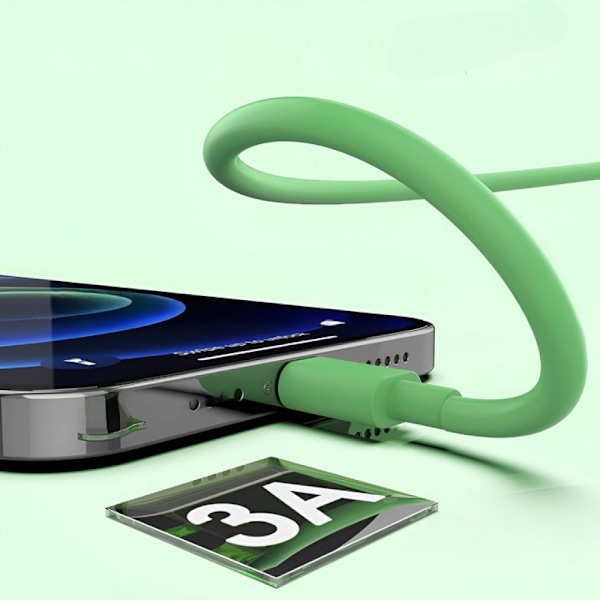 iPhone-lader Hurtiglading Lightning-kabel iPhone-laderledning for iPhone 14/13/12/11 Pro Max/XS MAX/XR/XS iPad AirPods (Grønn og Rosa og Blå)