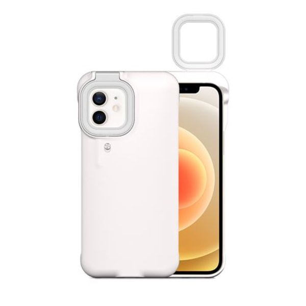 Telefondeksel med selfie-lysring for iPhone 11 Hvit