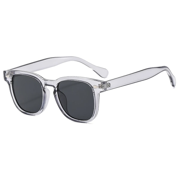 Uusi tulokas Unisex Retro Square aurinkolasit Brändilogo Mukautetut aurinkolasit 2024 Vintage riisi niitti pyöreä kehys aurinkolasit Gray -Black