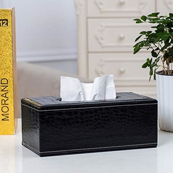 Rektangulärt vävnadsboxöverdrag i PU-läder, Modern fyrkantig vävnadsboxhållare