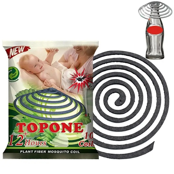 Myggspiral av beste kvalitet, 10 stk. Myggspiral som holder mygg, fluer og kakerlakker unna i 12 timer. Papirmyggspiral for aromaterapi