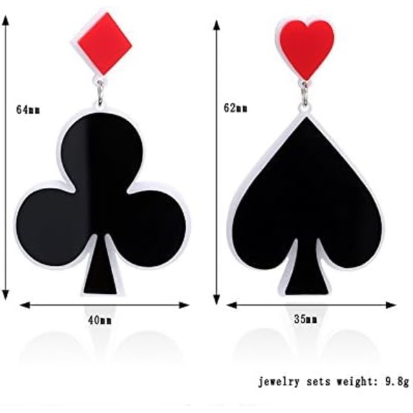 1-8 Par Mini Tiny Little Poker Spelkort Örhängen Klocka Hea