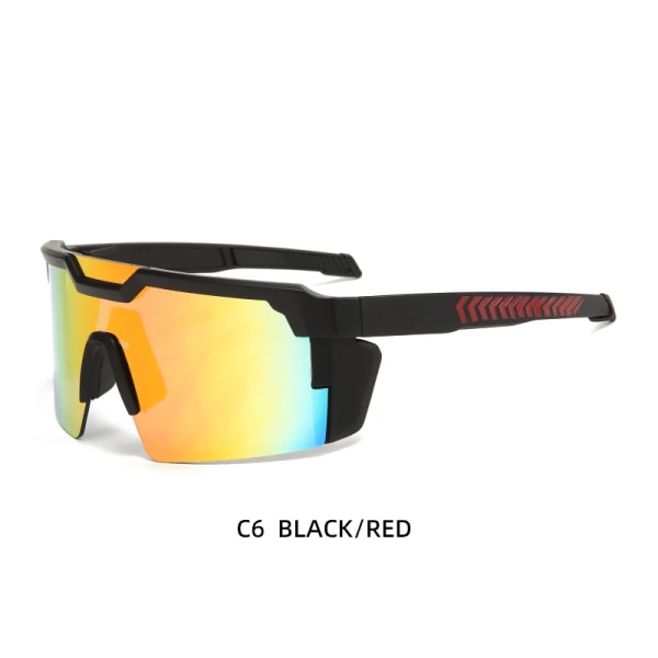 Twooo P16409 Shades Oversized Sportsolglasögon Custom Logo UV400 Solglasögon Herr C6 Black / Red Oversized Sports sunglasses