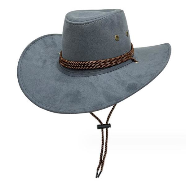 Vintage Cowboy Hat for Men and Women Grey