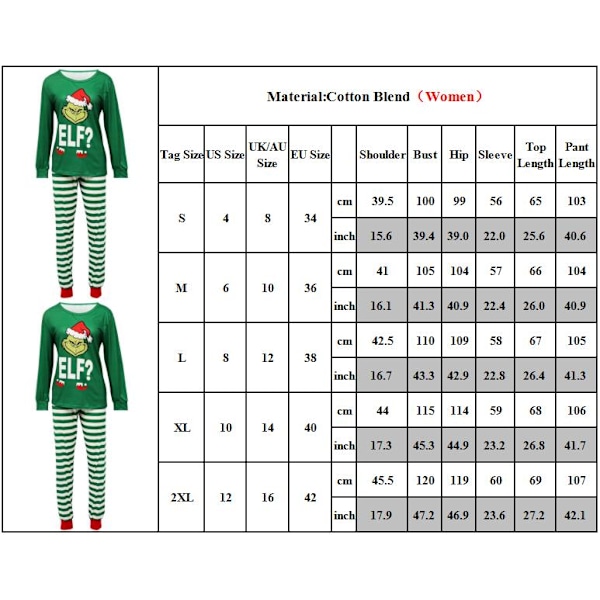 Joulupyjamasetti Greenwich perheelle, äiti-lapsisetti naisille Women XL