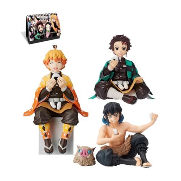 3-delad set demon slayer figur Tanjiro Zenitsu Inosuke 10 cm