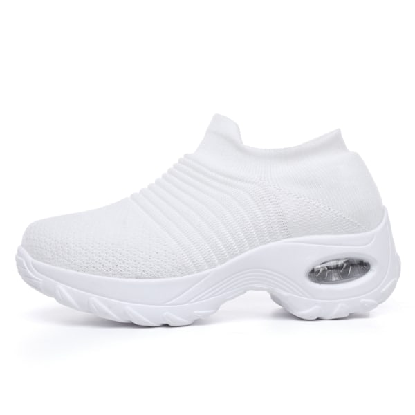 Store Størrelse Dame Air Cushion Fly Knit Sportsko Slip-on Sko Casual Sokker Sko lilla purple 44