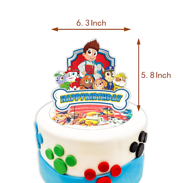 Paw Patrol Tema Fødselsdagsfest Woofers Stand Up Banner Kageindsats Ballon Spiral Hængende Dekoration Set A
