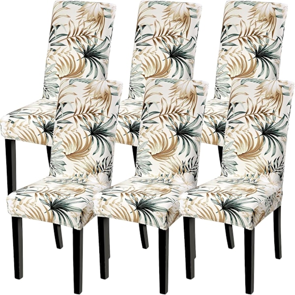 4-pack Julstolsöverdrag Elastiska Avtagbara Tvättade Matrum Blomma Mönster Flower Pattern 6