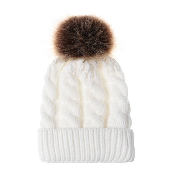 Trendikäs päähine Naisten hattu Talvihattu - Neulehattu Valkoinen aikuinen White adult 30*16cm