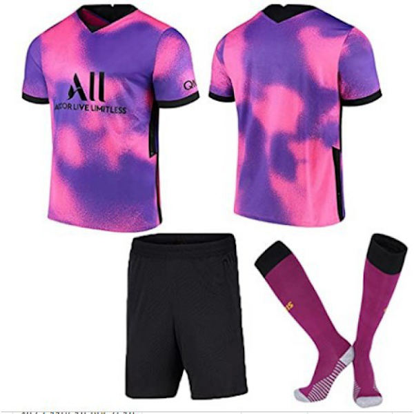22-23 Paris rosa fotbollströja nr 7 nr 10 nr 30 tröja kostym utrikeshandel kvantitet stort pris Paris Purple No Number Purple Socks M#