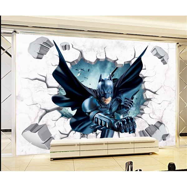Batman 3D Väggdekor för Barnrum - DC Hjälte Tapet
