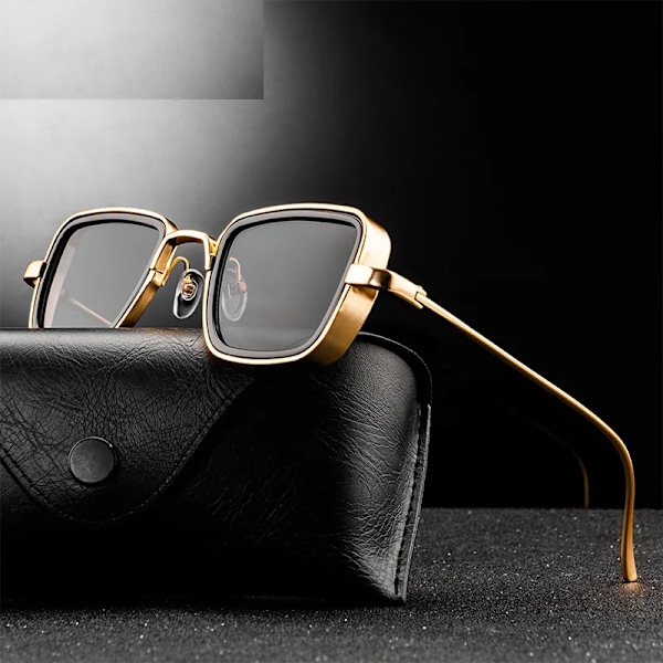 Neliömäiset aurinkolasit Uv400 Muodikkaat sävytetyt luksusaurinkolasit miehille Mukautetut logolasit Laadukkaat metalliset PC-koristeet Aikuiset C9 Sunglasses