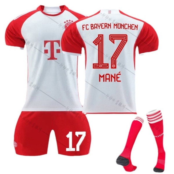 23-24 Bayern hjemme rød og hvid fodbolduniform nr. 9 Kane nr. 10 Sane 25 Muller 42 Musiala trøje 2324 Bayern home number 7 #S