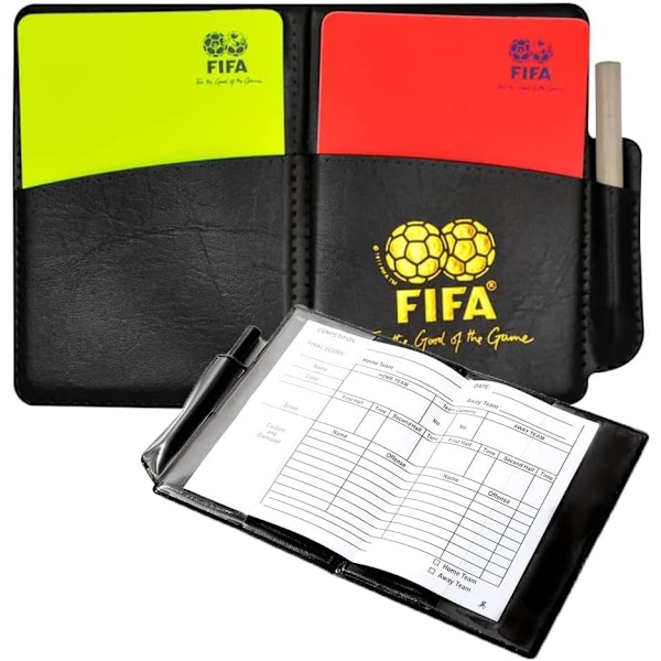 Soccer Sport Referee Card Set PCV red card Yellow card with pen and case , score books, perfect for soccer match