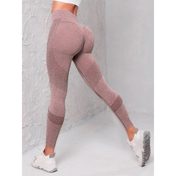 Hot Selling Europæiske og Amerikanske Pink Seamless Butt Lifting Workout Bukser Mave Stramme Høj Talje Peach Butt Yoga Bukser XL Størrelse.