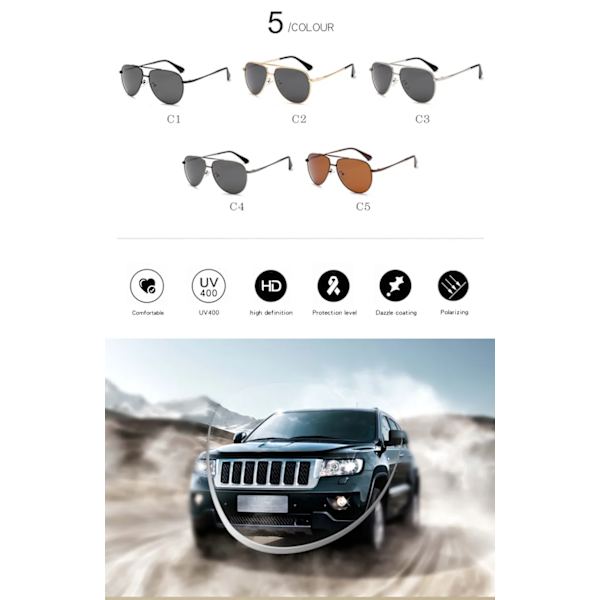 Uusi trendi Kaksinkertainen palkki Pilot aurinkolasit Polaroid aurinkolasit Miehet aurinkolasit C5