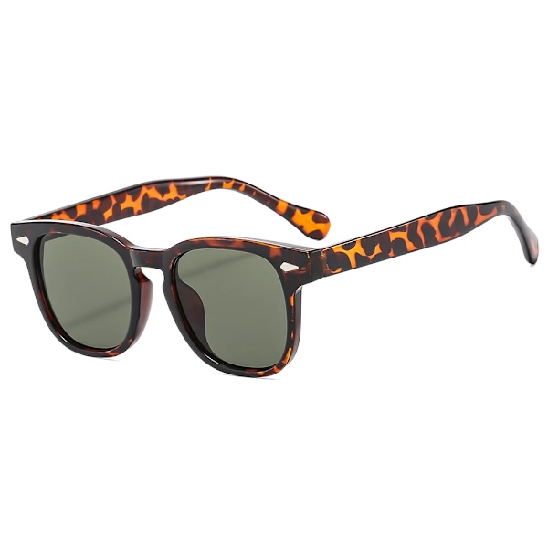 Uusi tulokas Unisex Retro Square aurinkolasit Brändilogo Mukautetut aurinkolasit 2024 Vintage riisi niitti pyöreä kehys aurinkolasit Black  -Black