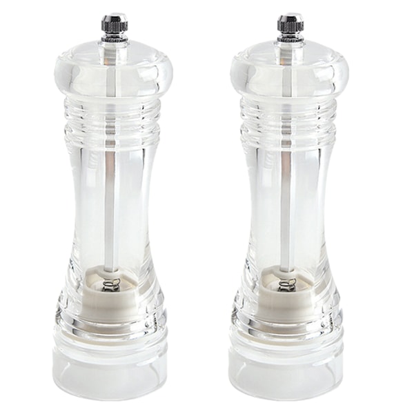 Clear acrylic salt and pepper mill refillable sea salt