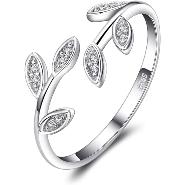 Justerbar öppen ring Cubic Zirconia Damring 925 Silver Guld