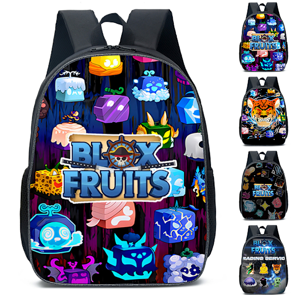 ROBLOX Blox Fruits Rygsæk Skoletaske Børn Axel Laptop Tasker Rejse Rygsæk B B 30*15*40cm