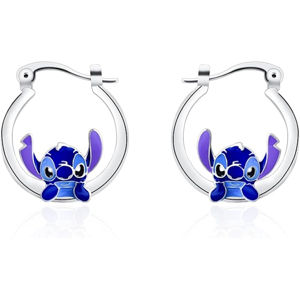 Stitch Örhängen för Flickor Stitch Presenter Ohana Betyder Familj Högörhängen Stitch Smycken Dotter Barnbarn Födelsedagspresent, Koppar, Ingen Ädelsten