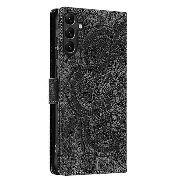 Frosted Læder Etui til Mandala Emed Retro Telefon Sort(FQ) For Samsung Galaxy S23 FE 5G Black