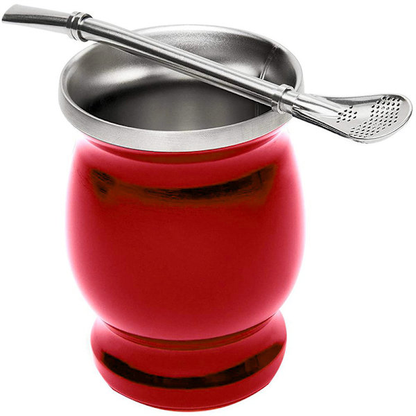 Yerba Mate Gourd Set Rustfritt Stål Dobbeltvegget Mate Tekopp a Ed