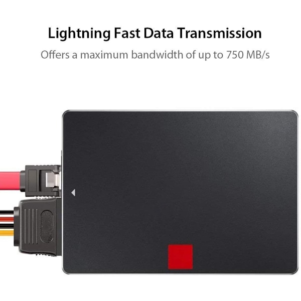 Adapterkit för 2,5\" till 3,5\" hårddiskfack, konverteringsfack, HDD SSD-monteringsfäste + IDE 4P hane till 2 SATA 15 stift hona ström + 2 x