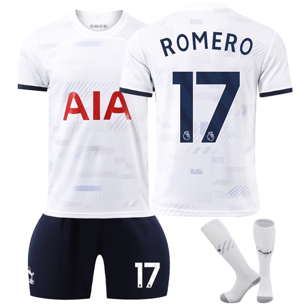 23-24 Tottenham Hotspur hjemmefodboldtrøje nr. 7 Son Heung-min 9 Richarlison 17 Romero trøje børne- og herresæt Size 17 socks 20 yards