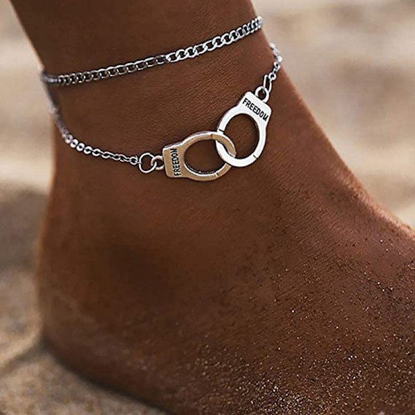 Gold Silver Handcuffs Anklet Couple Strand Anklet Anklet Chain