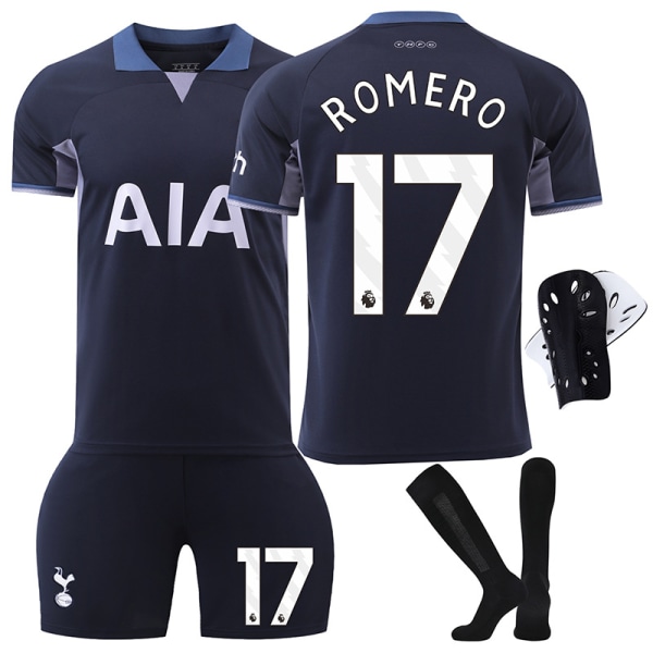 23-24 Tottenham Hotspur udebanefodboldtrøje nr. 7 Son Heung-min 9 Richarlison 17 Romero trøje børne- og herre- og damesæt No. 10 socks + protective gear Size M
