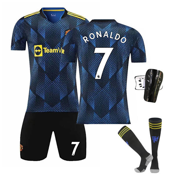 21-22 Second Away Royal Blue Jalkapallopaita Lasten Aikuisten Puku Perus- ja Keskikoululaiset Harjoituspaita Nro 7 Tähti No number socks S#