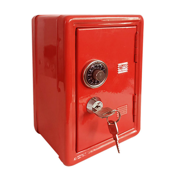 Savings safe (red), approx. 12 x 10 x 18 cm, suitable for childr