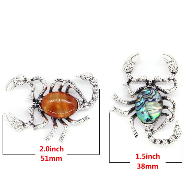 2\" Scorpion Insekt Brosjer Naturlig Helbredende Krystall Stein Pin Halskjede Anheng Mote Smykker Pub Tilbehør For Kvinner Mann Gaver Rød Agat Red Agate 10 pcs