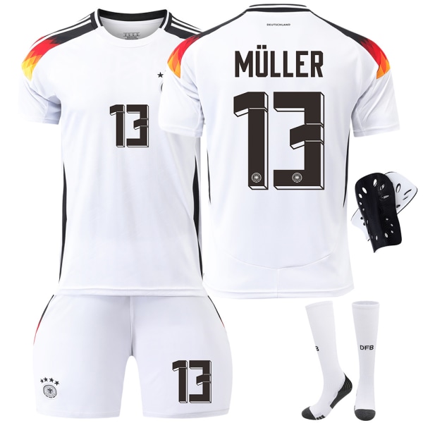 2024 Tyskland hjemme nr. 13 Muller EM-trøje 7 Havertz 8 Kroos fodbolduniform børnesæt til drenge Size 8 with socks Size L