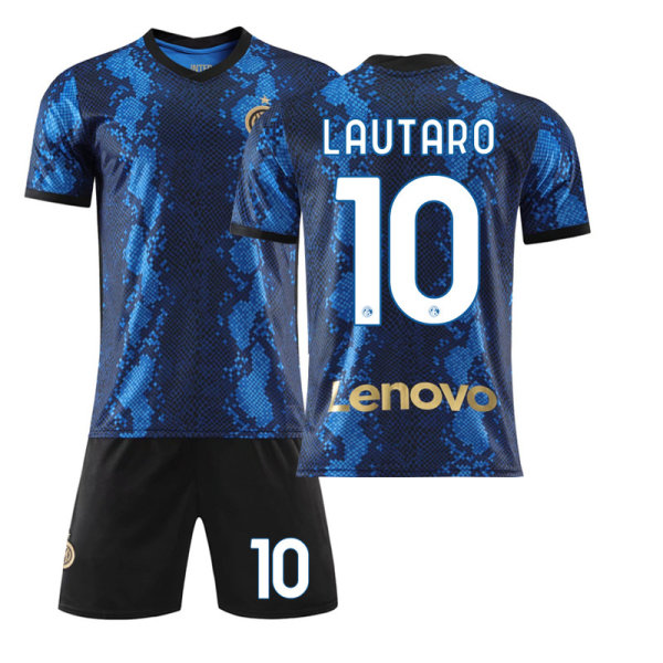 21-22 Inter Milan hemmatröja nr 10 Lautaro nr 7 Sanchez nr 9 Dzeko fotbollsplan kostym med strumpor Inter Milan home number 10 24#