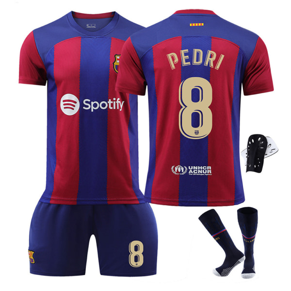 Ny 23-24 Barcelona fodboldtrøje nr. 9 Lewandowski 7 Dembele 8 Pedri 30 Gavi nr. 10 Messi trøje No. 21 Protective Gear with Socks XXXL