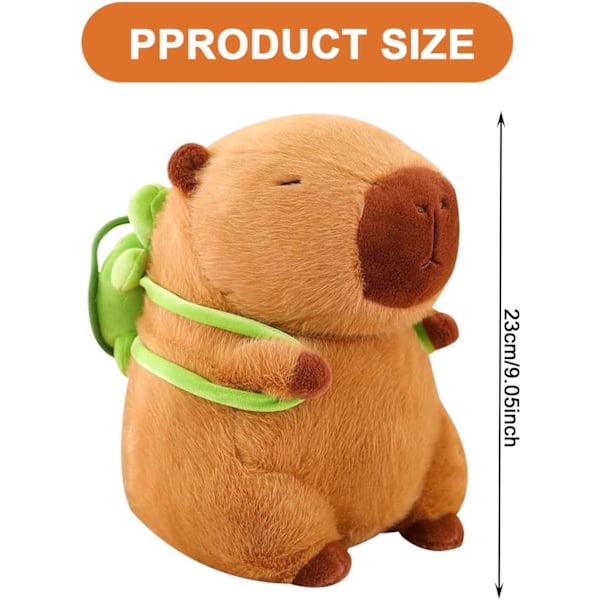 Kapibara Plyschleksak, 23cm Realistisk Mjuk Kapibara Fylld Djurdocka Bär Sköldpadda, Söt Plushie Kudde Present till Barn Pojkar Flickor