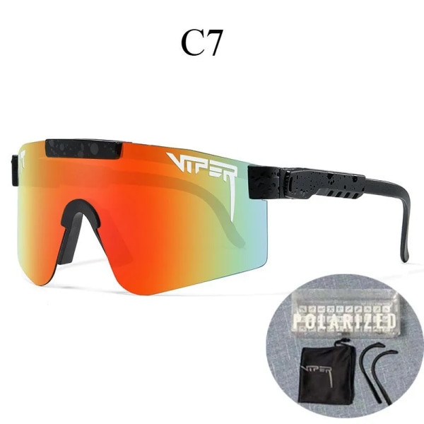 00 Ny ankomst  Anpassad logotyp polariserade fotokromiska solglasögon Tr90 Uv-skydd Cykelglasögon C7 UV protected sunglasses