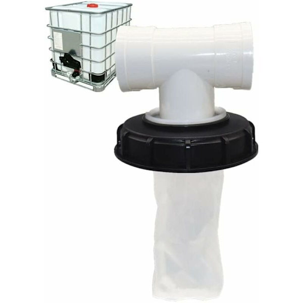 T-formet IBC-tankhætte med vaskbart nylonfilter til 1000 liters IBC-regnvandstank, filter IBC-hætte IBC-tanktilbehør, 165mm
