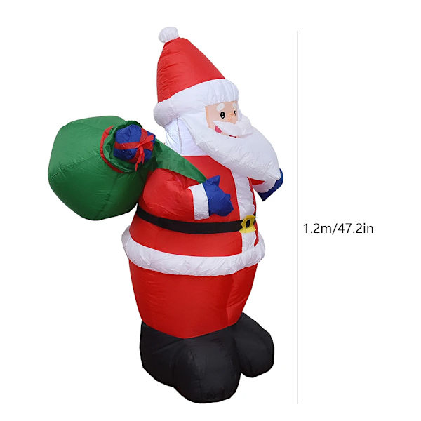 Uppblåsbar Snögubbe Jultomte Nötknäppare Modell med LED-Ljus - Uppblåsbar Juldocka för Jul, Nyår & Trädgårdsfest Dekoration (Stil F) style F US