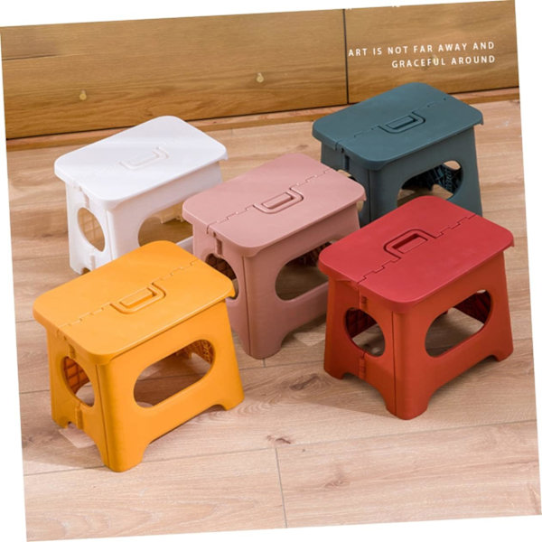 Skammel Foldbar Foldbar Multifunktionel Hårdt Brug Hjem Køkken Børn Gul S Gul Yellow S