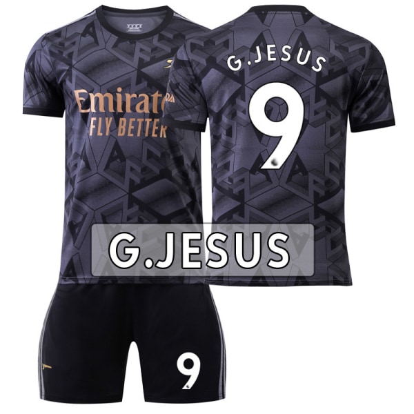 22-23 Arsenal vieras musta nro 7 Saka 9 Lacazette 19 Pepe 14 Aubameyang jalkapalloasu setti No. 9 Jesus without socks Children's size 26