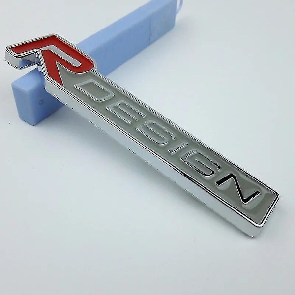 3D Metal Krom Rød Sort Logo Rdesign Emblem Bil Skærm Badge Bagagerumsmærke Til Volvo S60l V40 V60 Rdesign Dekalmærke Tilbehør (Blå)