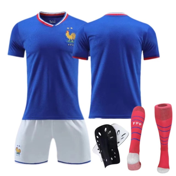 Euroopan Cup Ranskan kotipaita 2024 Lasten aikuisten sarja nro 10 Mbappe Jalkapallopaita Size 7 socks XL