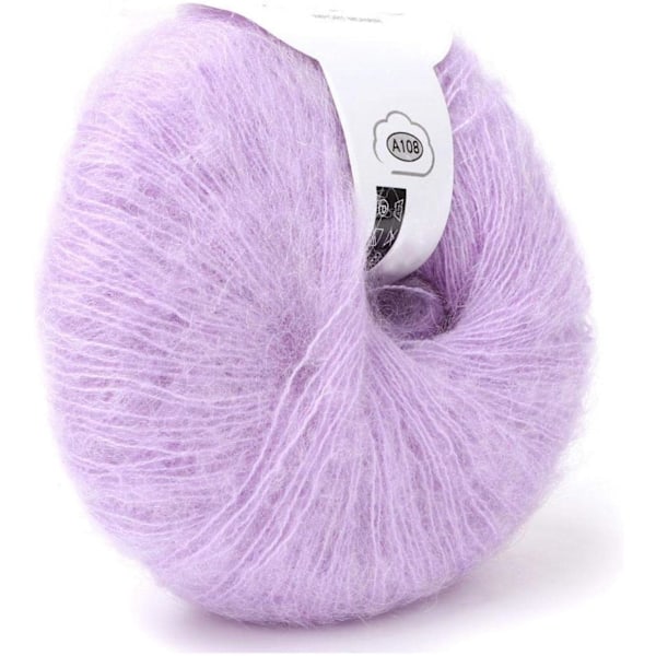 Mjuk Angora Lång Ullgarn Varm med en Virkning Populär för DIY Vävning (Lila) Violet