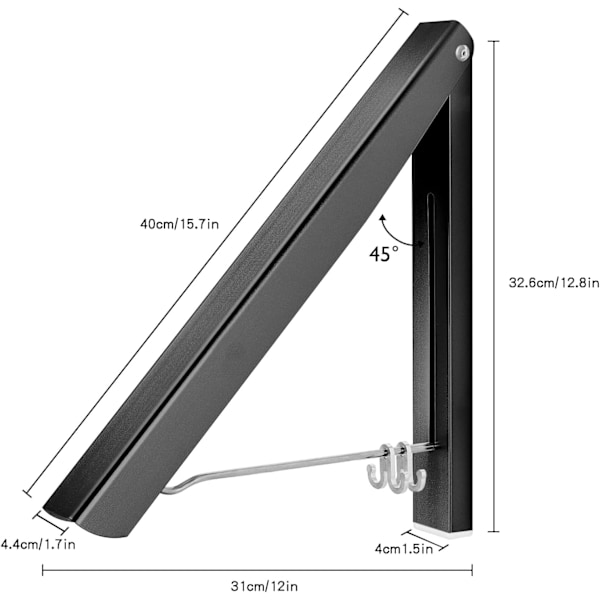 Fällbar väggmonterad klädhängare, hopfällbar organizer, platsbesparande
